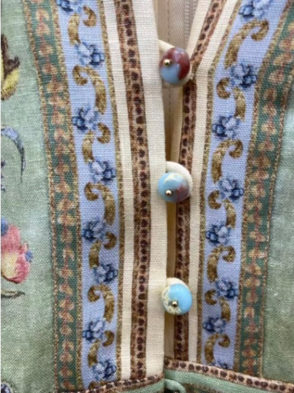 Zimmermann Cream Floral Long Sleeve Boho Dress with Pastel Accents - Picture 4 of 4